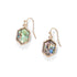 Abalone Hexagon with Gold Trim Earrings